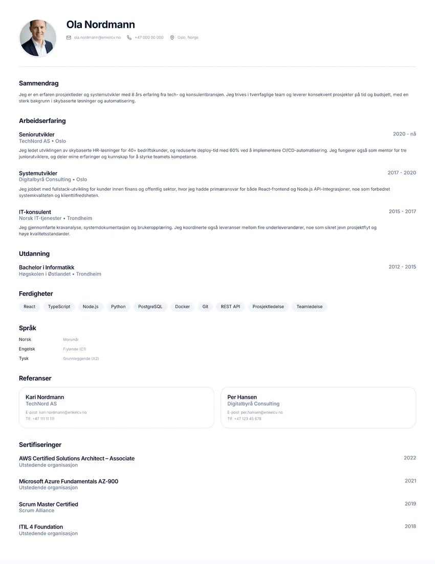 CV mal Standard